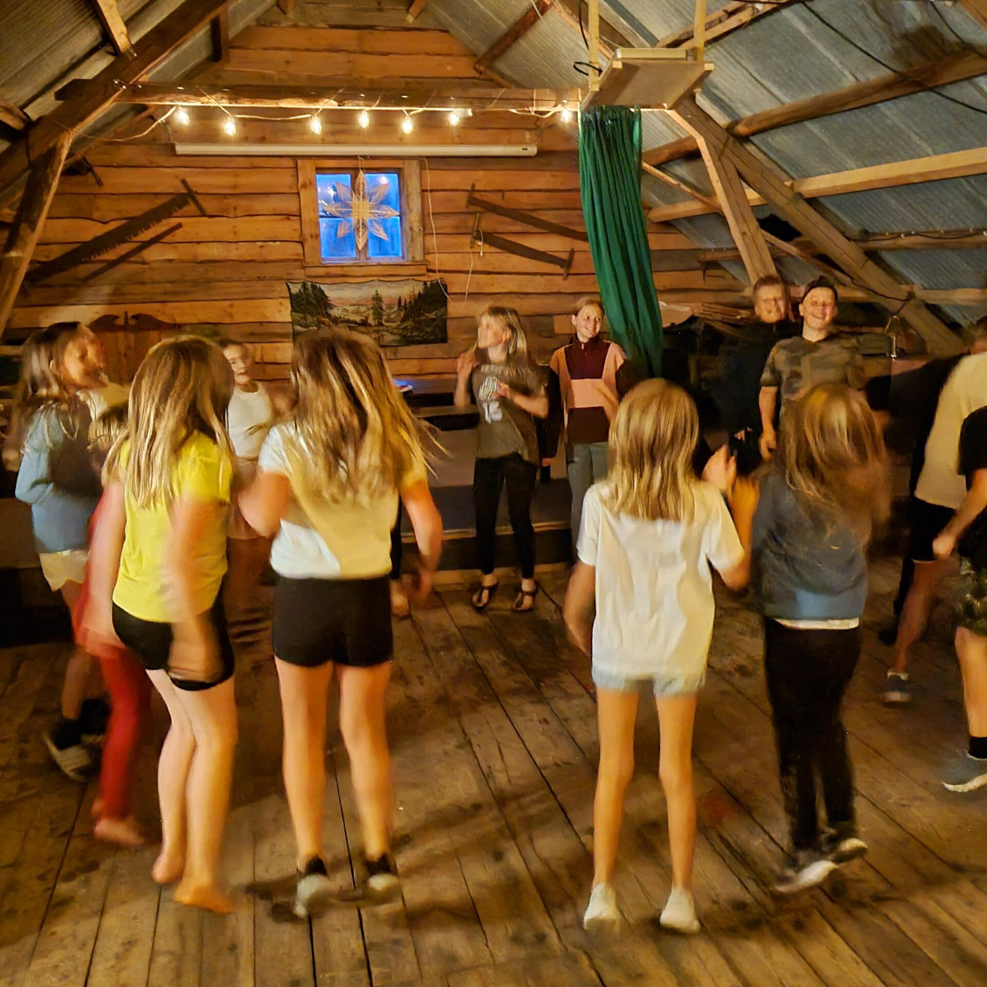 a group of people dancing